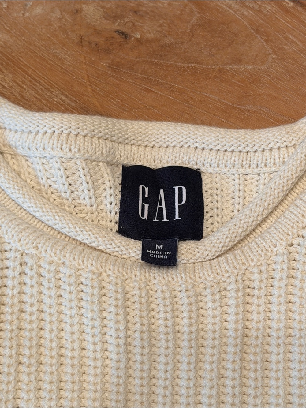 GAP Relaxed Stripe Shaker Stitch Sweater Multicolor Cotton Knit Size M - Picture 4 of 9